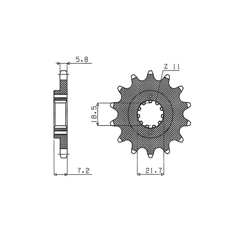 SUNSTAR ZĘBATKA PRZEDNIA 2067 14 HONDA CRF 250L '13-'15 (JTF1321.14) (ŁAŃC. 520) (206714JT)