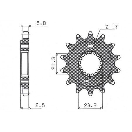 SUNSTAR ZĘBATKA PRZEDNIA 2071 15 HONDA XR 400 '96-'05, TRX 400 (JTF1322.15) (ŁAŃC. 520) (207115JT)