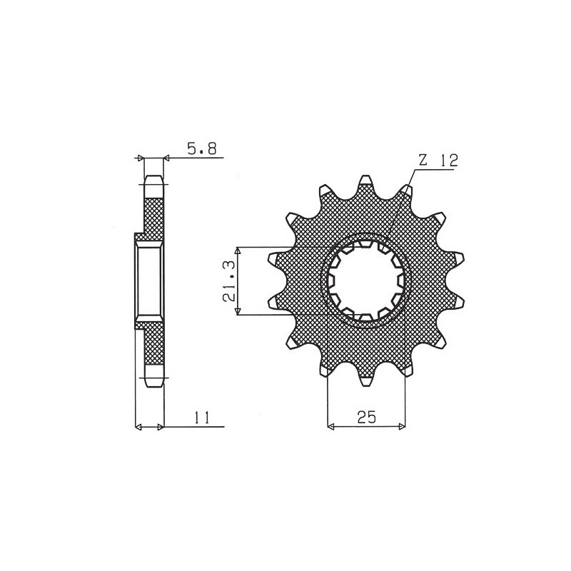 SUNSTAR ZĘBATKA PRZEDNIA 727 14 HUSQVARNA CR/WR/TC/TE 125/250/300/310/410/510/610 (JTF824.14) (ŁAŃC. 520) (72714JT)