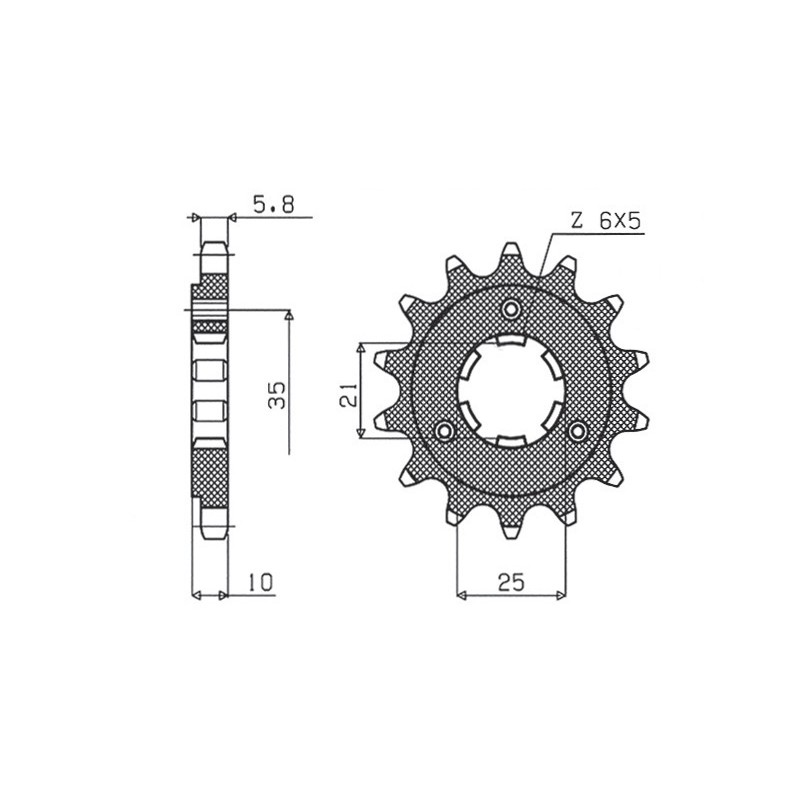 SUNSTAR ZĘBATKA PRZEDNIA 412 15 SUZUKI DR 750S '88-'89, DR 800S BIG '88-'00 (JTF438.15) (ŁAŃC. 520) (41215JT)