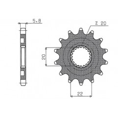 SUNSTAR ZĘBATKA PRZEDNIA 2103 13 YAMAHA YZF 250 '01-'17, WRF 250 '01-'17 (JTF1590.13) (ŁAŃC. 520) (210313JT)