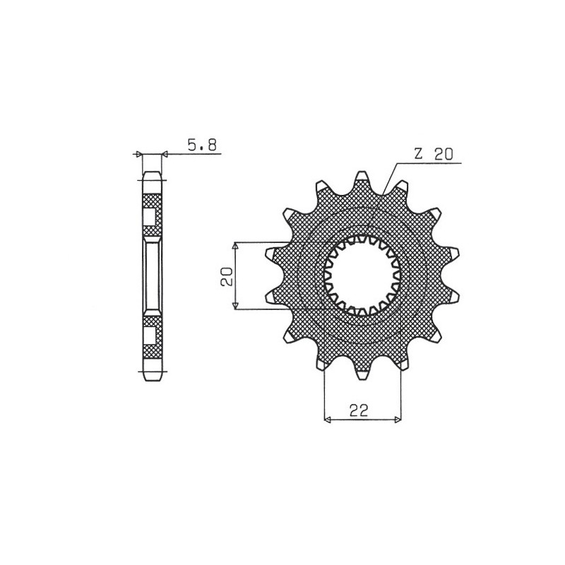 SUNSTAR ZĘBATKA PRZEDNIA 2103 13 YAMAHA YZF 250 '01-'17, WRF 250 '01-'17 (JTF1590.13) (ŁAŃC. 520) (210313JT)