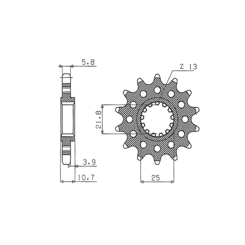 SUNSTAR ZĘBATKA PRZEDNIA 2172 15 YAMAHA FZ6 '09-, XJ6 '09-'15 (JTF1581.15) (MOD. ŁAŃC. 520) (217215JT)