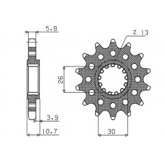 SUNSTAR ZĘBATKA PRZEDNIA 579M 15 YAMAHA FZ1 '06-'14, R1 '04-'14, FJ, XJR (JTF1579.15) (ŁAŃC. 520) (579M15JT)