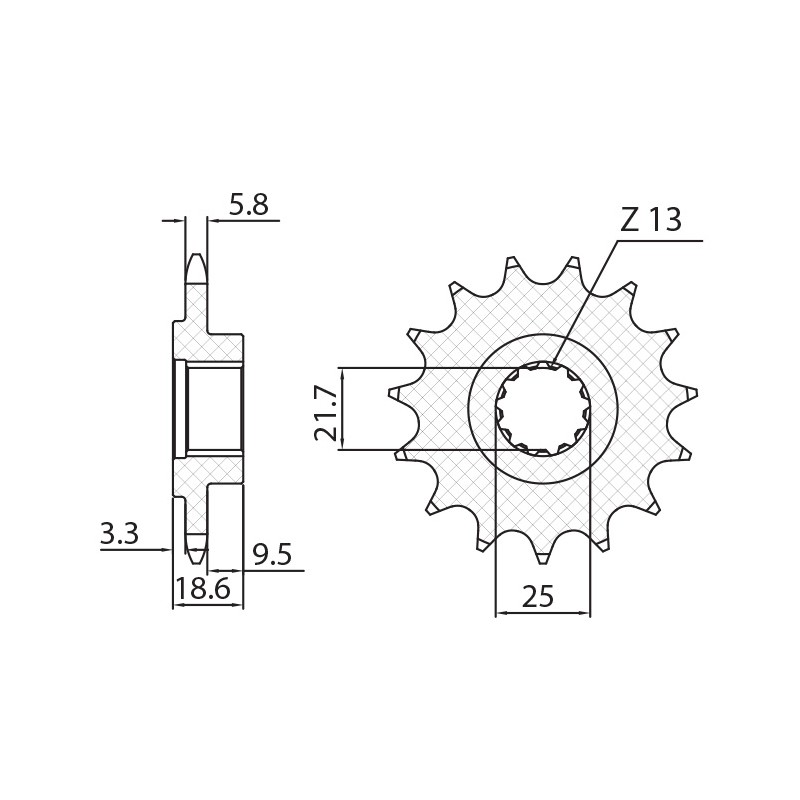 SUNSTAR ZĘBATKA PRZEDNIA 2119 14 KAWASAKI Z 750 '04-'12, Z 800 '13-'16 (JTF1538.14) (ŁAŃC. 520) (211914JT)