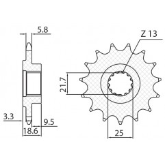 SUNSTAR ZĘBATKA PRZEDNIA 2119 15 KAWASAKI Z 750 '04-'12, Z 800 '13-'16 (JTF1538.15) (ŁAŃC. 520) (211915JT)