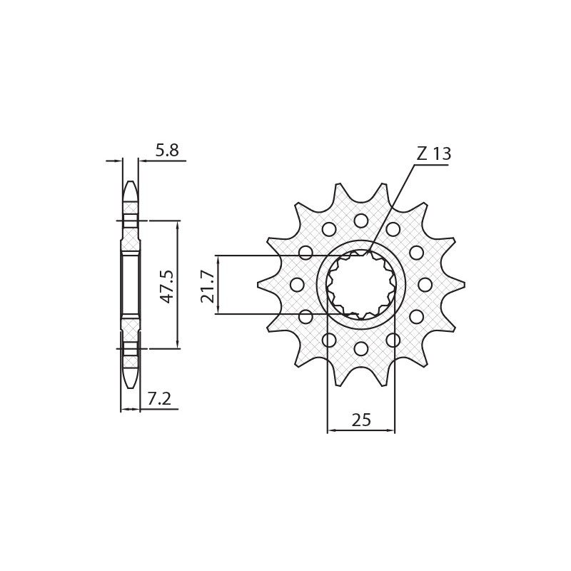 SUNSTAR ZĘBATKA PRZEDNIA 585 16 KAWASAKI ZX-6R/RR '07-17, YAMAHA XTZ 750 SUPER TENERE (3LD) '87-00 (JTF1536.16) (ŁAŃC. 520) (585