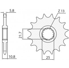 SUNSTAR ZĘBATKA PRZEDNIA 2172 16 YAMAHA FZ6 '09-, XJ6 '09-'15 (JTF1595.16) (ŁAŃC. 520) (217216JT)