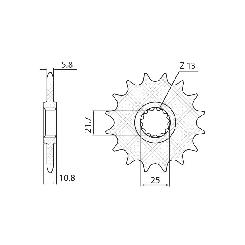 SUNSTAR ZĘBATKA PRZEDNIA 2172 16 YAMAHA FZ6 '09-, XJ6 '09-'15 (JTF1595.16) (ŁAŃC. 520) (217216JT)