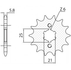 SUNSTAR ZĘBATKA PRZEDNIA 2076 13 YAMAHA XV 125 VIRAGO '97-'01 (JTF1573.13) (ŁAŃC. 520) (207613JT)