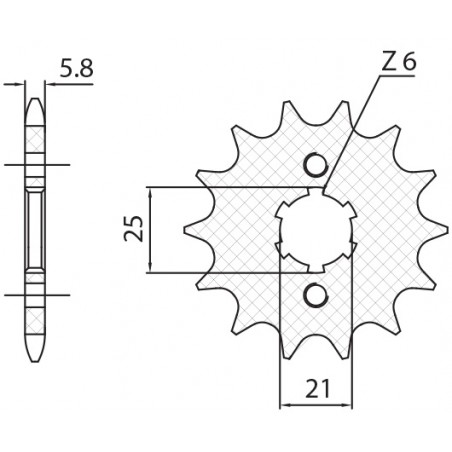 SUNSTAR ZĘBATKA PRZEDNIA 2076 13 YAMAHA XV 125 VIRAGO '97-'01 (JTF1573.13) (ŁAŃC. 520) (207613JT)