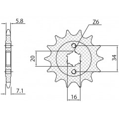 SUNSTAR ZĘBATKA PRZEDNIA 2247 14 KTM 125 DUKE '11-'16, KTM 200 DUKE '12-'16 (JTF1903.14) (ŁAŃC. 520) (224714JT)