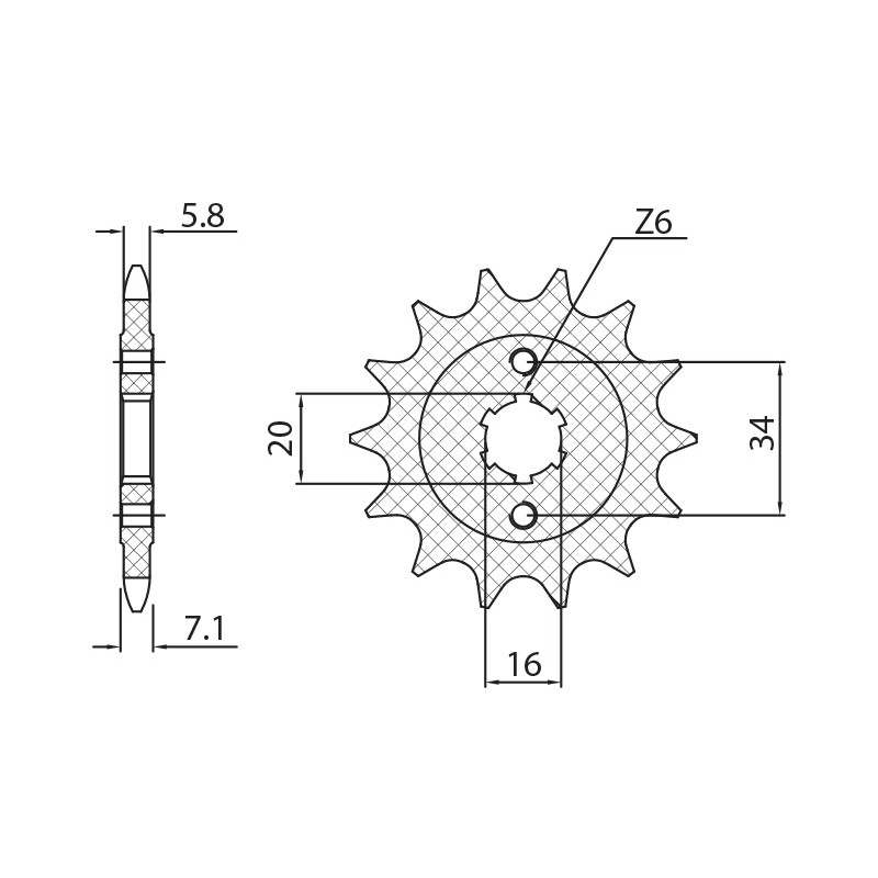 SUNSTAR ZĘBATKA PRZEDNIA 2247 14 KTM 125 DUKE '11-'16, KTM 200 DUKE '12-'16 (JTF1903.14) (ŁAŃC. 520) (224714JT)