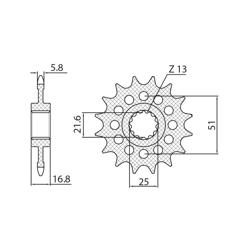 SUNSTAR ZĘBATKA PRZEDNIA 2042 16 HONDA NC 750X/S/DCT '14-'15, INTEGRA 750 DCT '14-'15 (JTF1373.16) (ŁAŃC. 520) (204216JT)