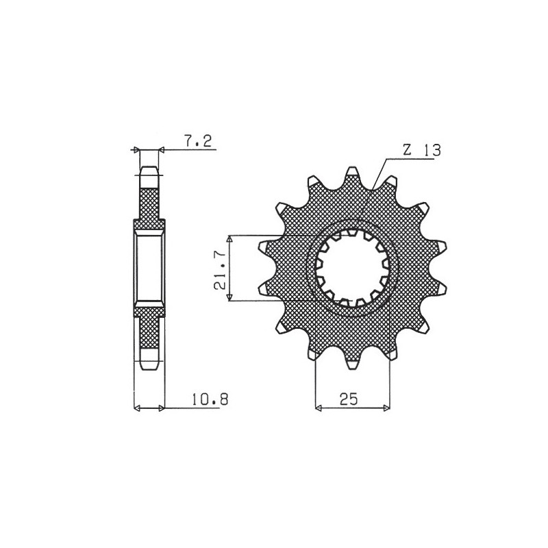 SUNSTAR ZĘBATKA PRZEDNIA 2142 16 YAMAHA R6 '06-'16 (JTF1586.16) (ŁAŃC. 525) (214216JT)