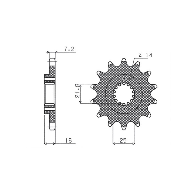 SUNSTAR ZĘBATKA PRZEDNIA 2050 14 DUCATI 796/916/944/996 (-1) (JTF740.14) (ŁAŃC. 525) (205014JT)