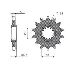 SUNSTAR ZĘBATKA PRZEDNIA 2091 16 YAMAHA FZ8 '10-'17, MT 09 '14-'17, MT 07 '14-'16 TDM 900 '02-'13 (JTF1591.16) (ŁAŃC. 525) (2091