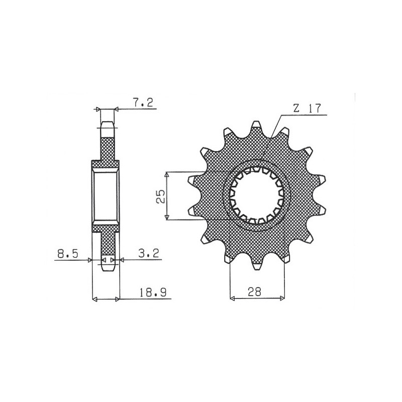 SUNSTAR ZĘBATKA PRZEDNIA 2078 15 APRILIA 1000, BMW F 800 (JTF704.15) (ŁAŃC. 525) (207815JT)