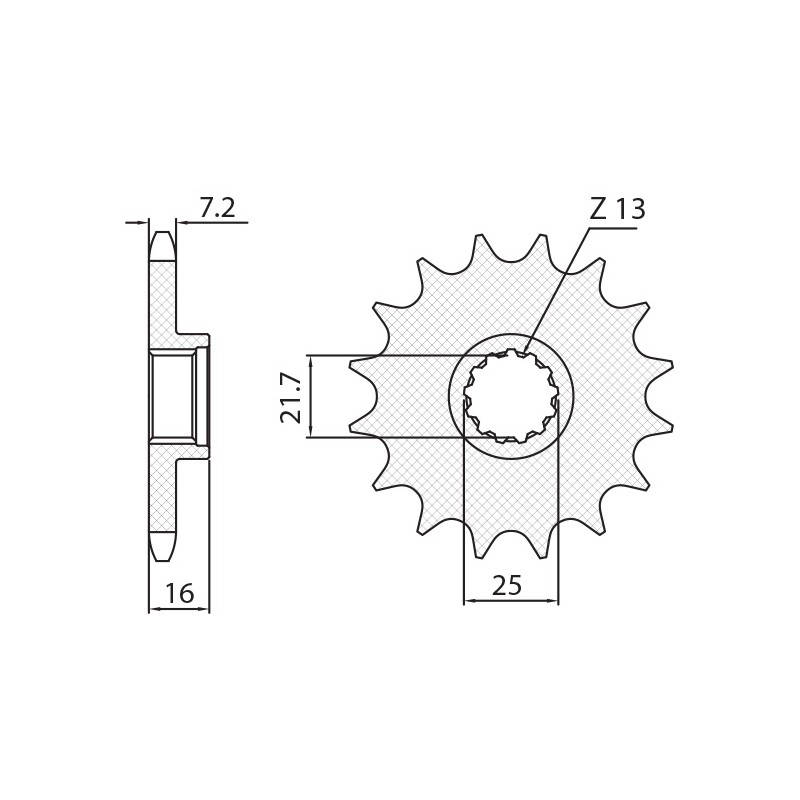SUNSTAR ZĘBATKA PRZEDNIA 2093 15 KAWASAKI ZX6R '98-'02 (JTF1535.15) (ŁAŃC. 525) (209315JT)