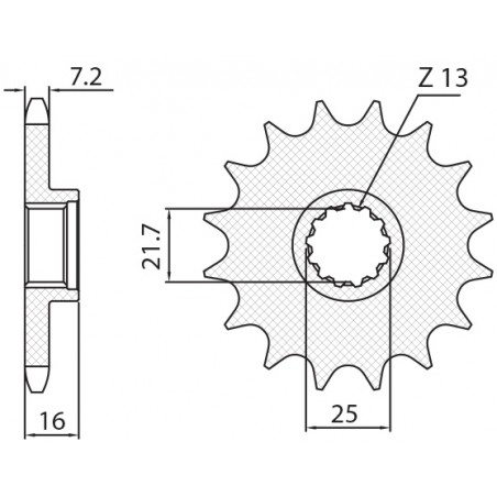 SUNSTAR ZĘBATKA PRZEDNIA 2093 15 KAWASAKI ZX6R '98-'02 (JTF1535.15) (ŁAŃC. 525) (209315JT)