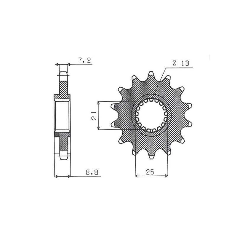 SUNSTAR ZĘBATKA PRZEDNIA 2137 16 KAWASAKI ZX9R '02-'03, Z 1000 '03-'06 (JTF1537.16) (ŁAŃC. 525) (213716JT)