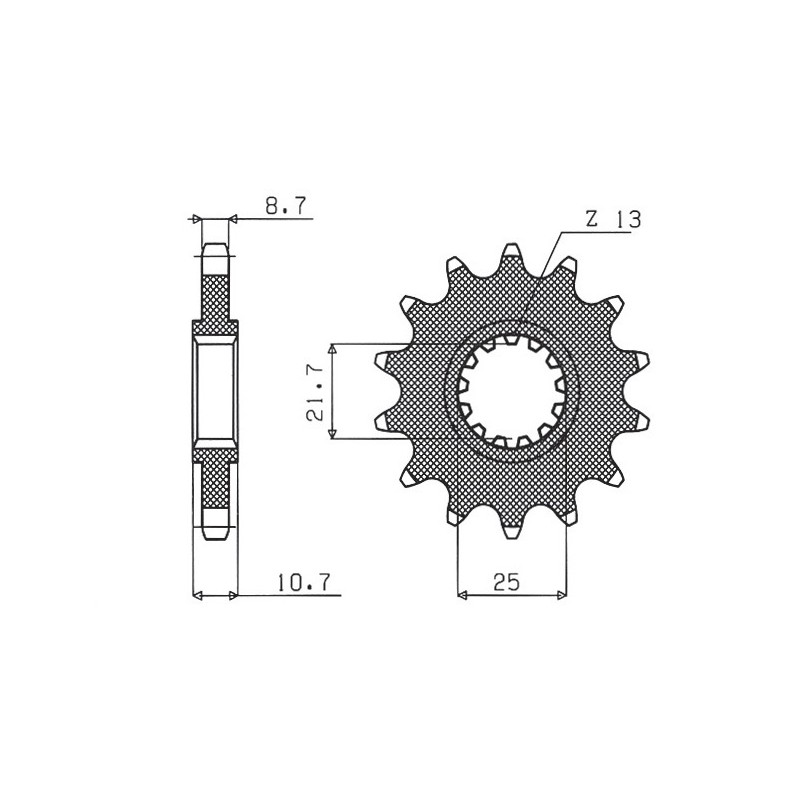 SUNSTAR ZĘBATKA PRZEDNIA 580 17 YAMAHA FZR 1000/ FZ6/ R6 (JTF580.17) (ŁAŃC. 530) (58017JT)