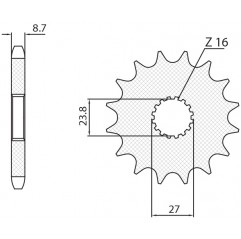 SUNSTAR ZĘBATKA PRZEDNIA 2190 17 SUZUKI GSXR 1000 '09-'15, HAYABUSA '08-'15, B-KING '08-'12 (JTF423.17) (ŁAŃC. 530) (219017JT)