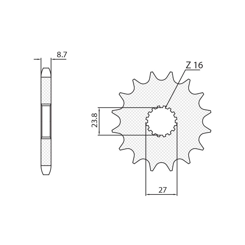 SUNSTAR ZĘBATKA PRZEDNIA 2190 17 SUZUKI GSXR 1000 '09-'15, HAYABUSA '08-'15, B-KING '08-'12 (JTF423.17) (ŁAŃC. 530) (219017JT)