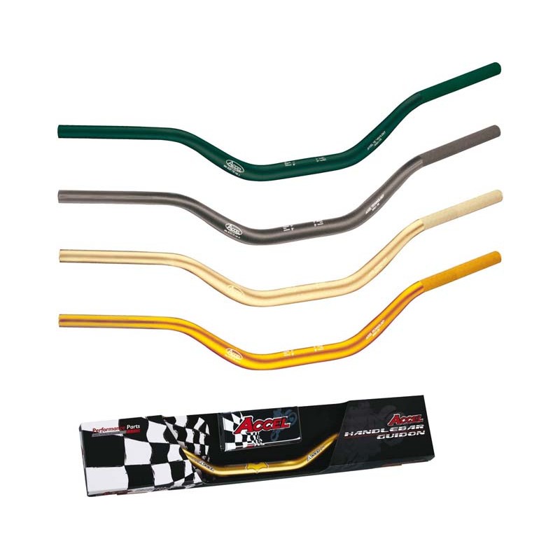 ACCEL KIEROWNICA ALUMINIOWA (28,6MM) TAPER MX WZÓR YAMAHA YZ WYSOKA (7075-T6) ERGAL KOLOR CZARNY (SZER. 803MM, WYS. 92MM)