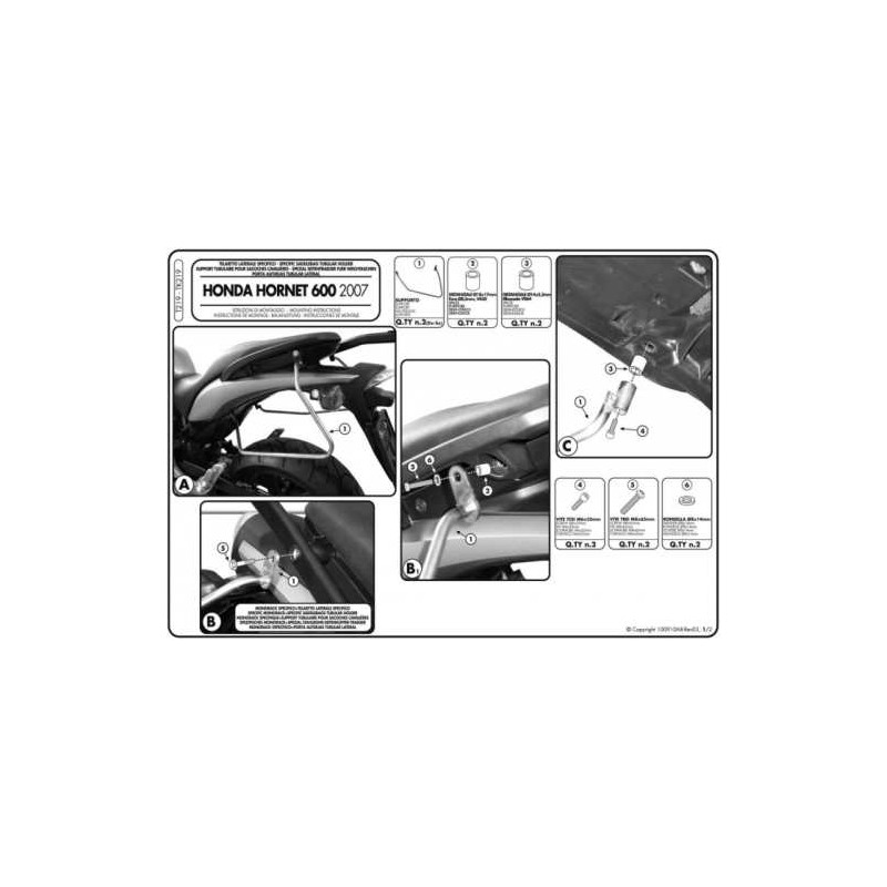 KAPPA STELAŻ POD SAKWY BOCZNE HONDA CB 600F HORNET 07-09