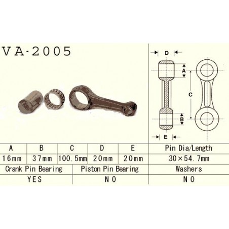 VESRAH KORBOWÓD YAMAHA YFM/YFB 225 '83-'04, XT 225 (VA2005) (YFM225) (XT225)