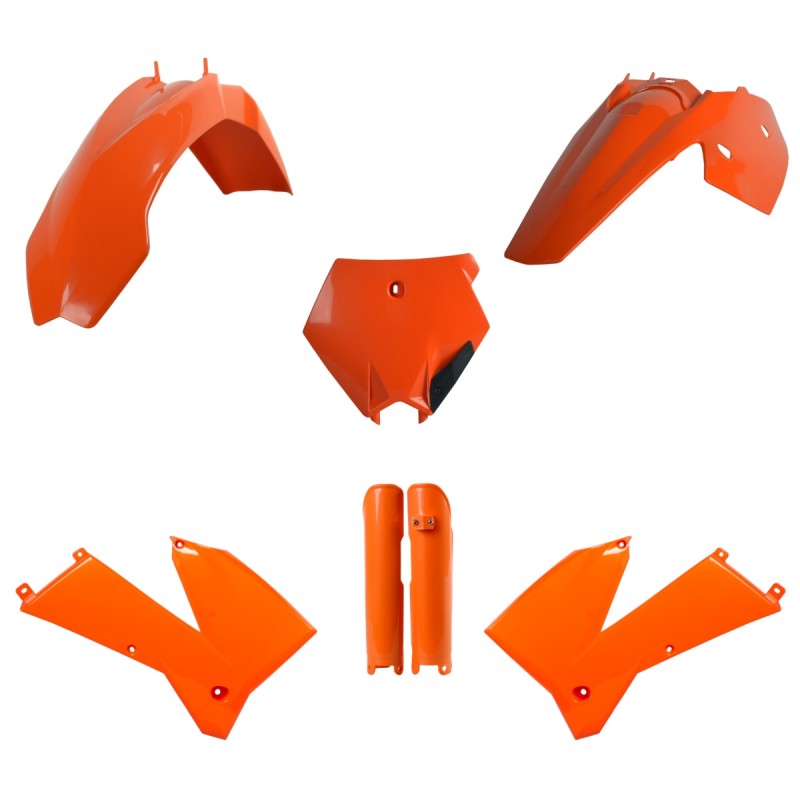 POLISPORT KOMPLET PLASTIKÓW (FULL KIT) KTM SX '05-'06 XC/XC-F 06-'07 W ZESTAWIE OSŁONY AMORTYZATORÓW (8399000002) KOLOR POMARAŃC