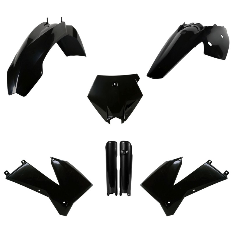 POLISPORT KOMPLET PLASTIKÓW (FULL KIT) KTM SX '05-'06 XC/XC-F 06-'07 W ZESTAWIE OSŁONY AMORTYZATORÓW (8399000001) KOLOR CZARNY