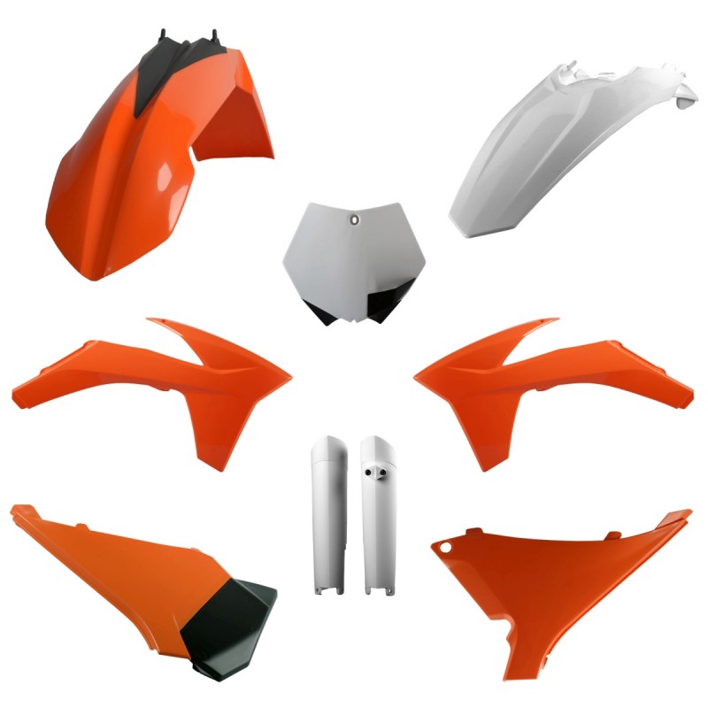 POLISPORT KOMPLET PLASTIKÓW (FULL KIT) KTM SX '12 SX-F '11- '12 XC/XC-F '12 W ZESTAWIE TABLICA PRZEDNIA (8664400007) I OSŁONY AM
