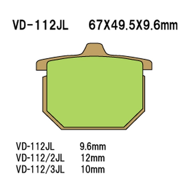 VESRAH KLOCKI HAMULCOWE KH31/KH29/KH30 SPIEK METALICZNY (ZŁOTE)