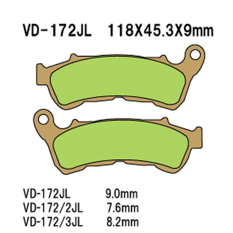 VESRAH KLOCKI HAMULCOWE KH388 SPIEK METALICZNY (ZŁOTE)