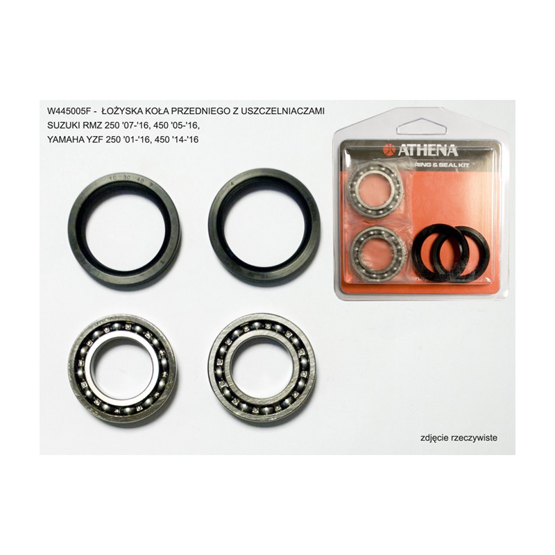 ATHENA ŁOŻYSKA KOŁA PRZEDNIEGO Z USZCZELNIACZAMI SUZUKI RMZ 250 '07-'16, 450 '05-'16, YAMAHA YZF 250 '01-'16, 450 '14-'16