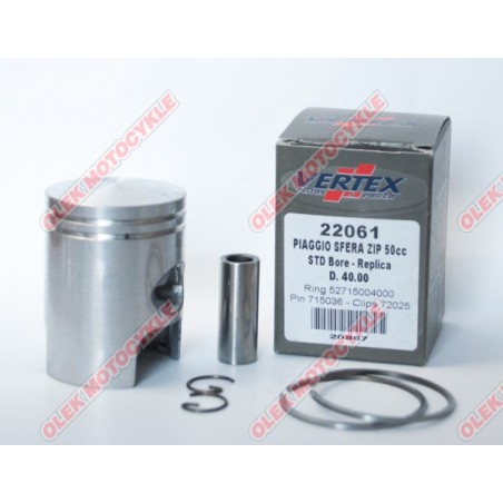 VERTEX TŁOK PIAGGIO SFERA,ZIP,QUARZ,FREE 40,20 MM (+0,20) ( PIERŚCIENIE 52715004020 X 2 SZT. )