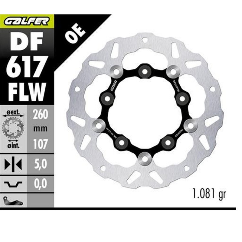 GALFER TARCZA HAMULCOWA PRZÓD KTM 890SMT '23-'25 (WAVE FLOATING) (260X107X5MM)