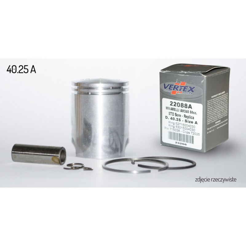 VERTEX TŁOK MINARELLI AM6, APRILIA, YAMAHA (40,25MM) REPLICA NICASIL (28,00/2,00/12,00) (PIERŚCIENIE 53015004030 X 1, 5271500403