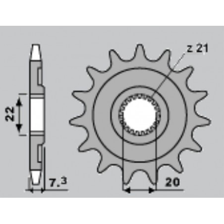 GROSSKOPF WYPRZEDAŻ ZĘBATKA PRZEDNIA 2120 12 HONDA CR 125R '04'-07, CRF 250R/X '04-'17 (212012) (JTF1323.12)