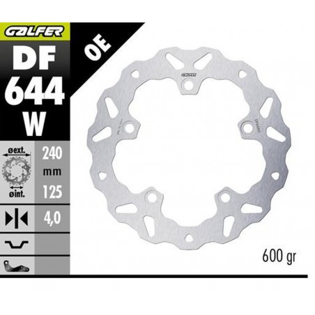 GALFER TARCZA HAMULCOWA TYŁ KOVE 800X PRO '23-'25 (WAVE FIXED) (240X125X5MM)