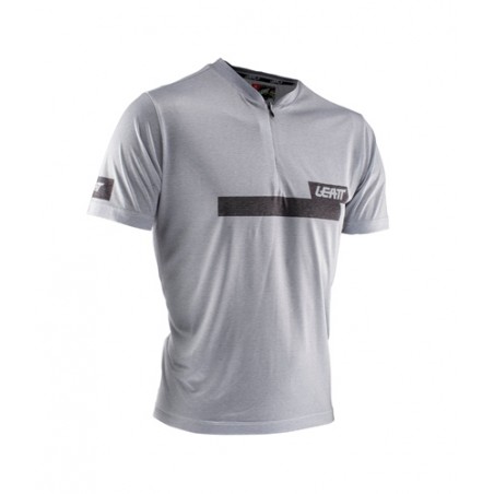 LEATT (2020) WYPRZEDAŻ KOSZULKA Z ZAMKIEM JERSEY DBX 1.0 ZIP SLATE KOLOR SZARY ROZMIAR M