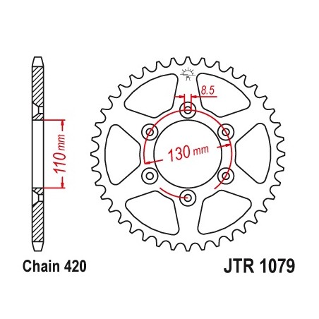 JT ZĘBATKA TYLNA CPI 50SM '06-12 (JTR1079.53)* (ŁAŃC. 520)