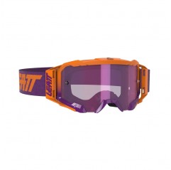 LEATT (2021) GOGLE VELOCITY 5.5 IRIZ GOGGLE NEON ORANGE LENS PURPLE 78% - KOLOR POMARAŃCZOWY/FIOLETOWY SZYBKA LUSTRZANA FIOLETOW