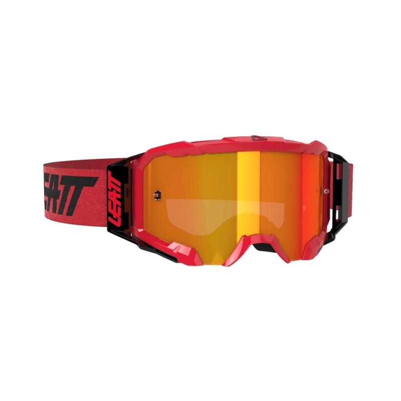 LEATT (2021/2022) GOGLE VELOCITY 5.5 IRIZ GOGGLE RED LENS RED 28% - KOLOR CZERWONY/CZARNY SZYBKA LUSTRZANA CZERWONA