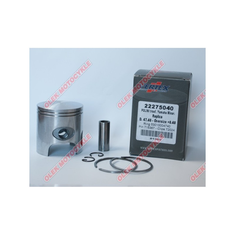 VERTEX TŁOK POLINI, MINARELLI, YAMAHA 47,75MM SWORZEŃ 10MM (PIERŚCIENIE 53009804780 X 2 SZT.)