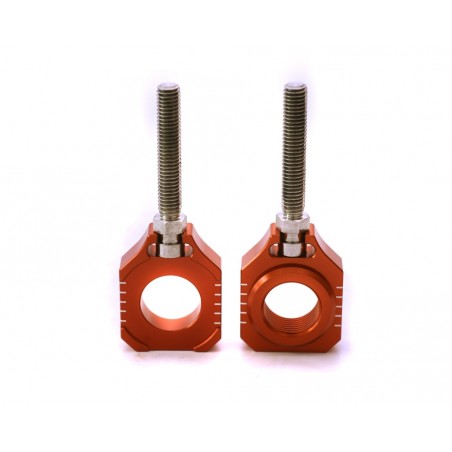 ACCEL 2020 NOWY TOWAR NAPINACZ TYLNEJ OŚKI ZE ŚRUBĄ KTM SX 85 '15-20, HUSQVARNA TC 85 '15-20 KOLOR POMARAŃCZOWY (KPL.-2SZT.)