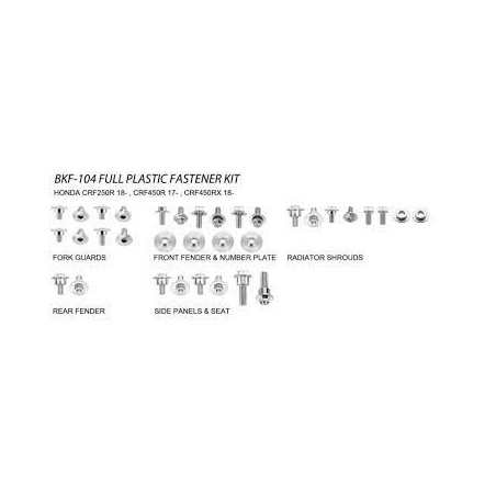 ACCEL 2020 NOWY TOWAR KOMPLET ŚRUB DO PLASTIKÓW HONDA CRF 250R '18-20, CRF 450R '17-20, CRF 450RX '18-20