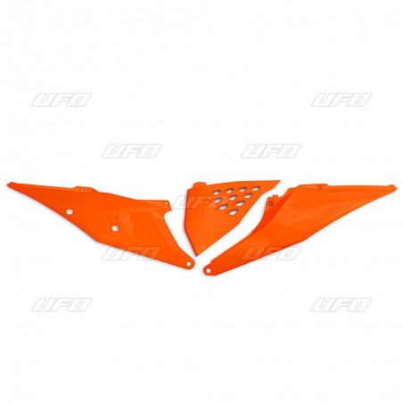UFO BOCZKI TYLNE Z POKRYWĄ FILTRA KTM SX / SX-F '19-'21, EXC / EXC-F '20-'21 KOLOR POMARAŃCZOWY